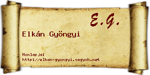 Elkán Gyöngyi névjegykártya