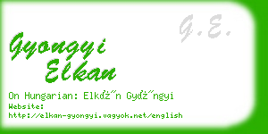 gyongyi elkan business card